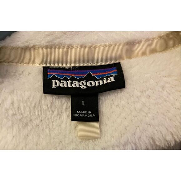 Patagonia Re-Tool Snap-T Polartec Fleece Pullover Ivory Women’s Sz L - Picture 5 of 10